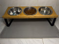 Triple Feeding Station - Walnut & Ceramic - Pawiture